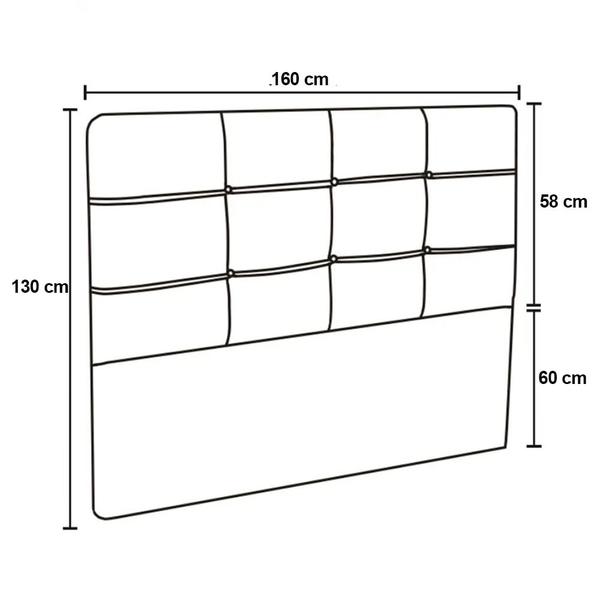 Imagem de Cabeceira Cama Box Casal Queen 160cm D10 Esmeralda Corano Bege - Mpozenato