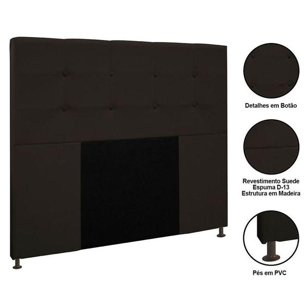 Imagem de Cabeceira Cama Box Casal Queen 160Cm D10 Safira Suede Marrom - Mpozenato