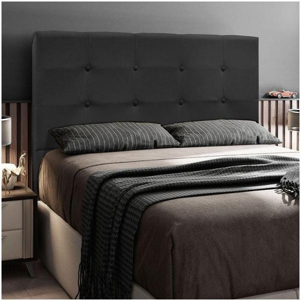 Imagem de Cabeceira Cama Box Casal Queen 160cm D10 Safira Suede Preto - Mpozenato