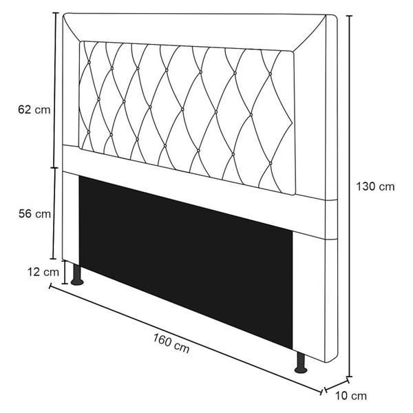 Imagem de Cabeceira Cama Box Casal Queen 160cm D10 Turmalina Corano Marrom - Mpozenato