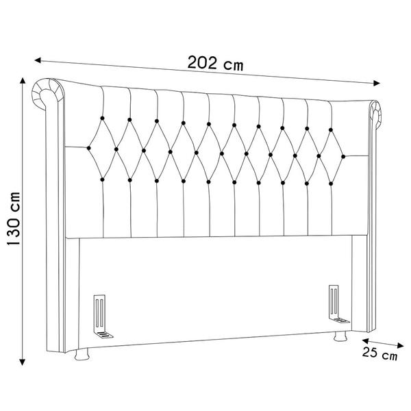 Imagem de Cabeceira Cama Box Casal Queen 160cm Dust P02 Linho Creme - Mpozenato