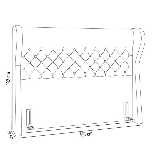 Imagem de Cabeceira Cama Box Casal Queen 160cm Trinidad P02 Sintético Caramelo - Mpozenato