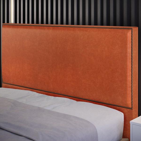 Imagem de Cabeceira Cama Box Casal Queen Com Tachas 160 cm Vicenza L02 material sintético Camel - Lyam Decor