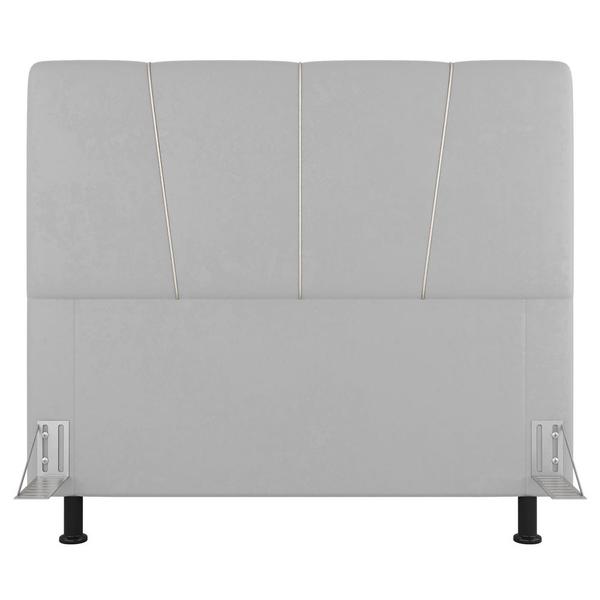 Imagem de Cabeceira Cama Box Casal Queen Size Amber 160cm Estofada Sintético Branco - Abmaza