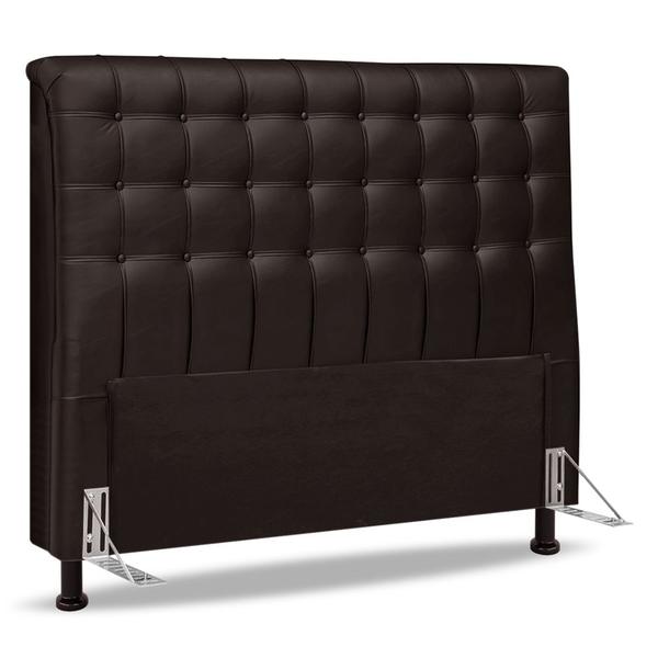 Imagem de Cabeceira Cama Box Casal Queen Size Ciara 160cm Botonê com Frame Suede Marrom - Abmaza