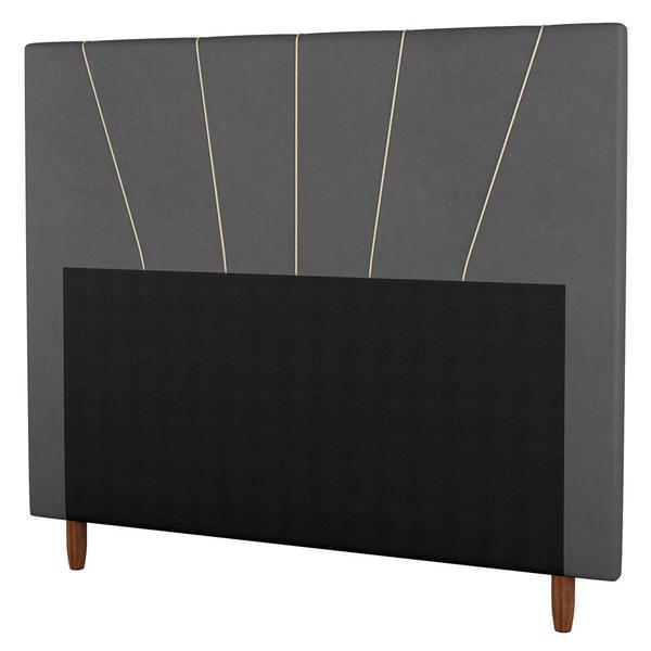 Imagem de Cabeceira Cama Box Casal Queen Size Dallas 160cm Suede Cinza - Desk Design