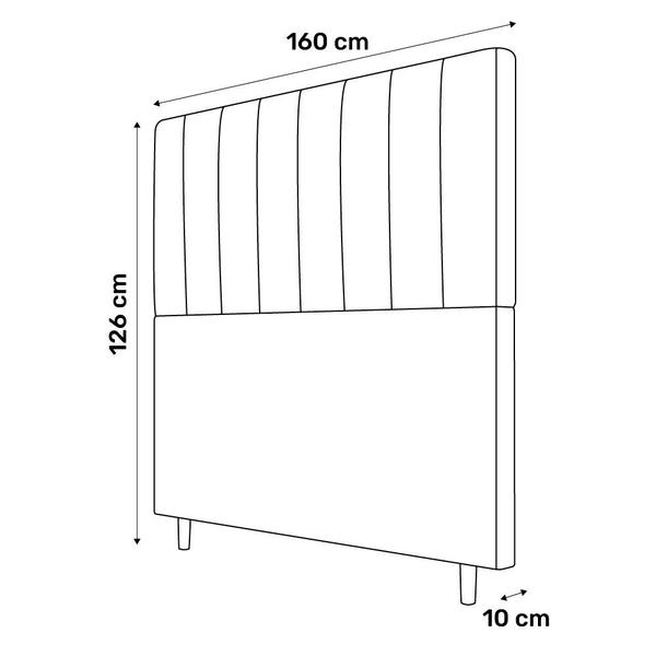 Imagem de Cabeceira Cama Box Casal Queen Size Itália 160cm Corano Bege - Desk Design