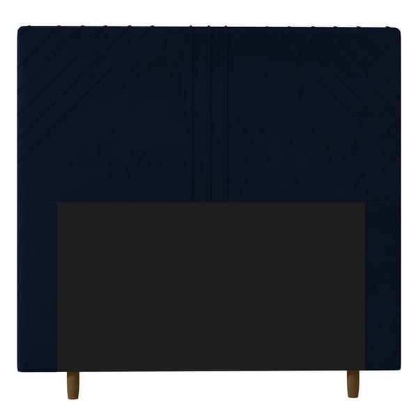 Imagem de Cabeceira Cama Box Casal Queen Size Lisboa 160cm Veludo Azul Marinho - Desk Design