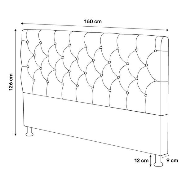 Imagem de Cabeceira Cama Box Casal Queen Size Lylla 160cm Capitonê com Frame Veludo Rosê - Desk Design