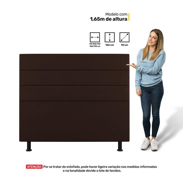 Imagem de Cabeceira Cama Box Casal Queen Size Malik 160cm Sintético Marrom - Abmaza