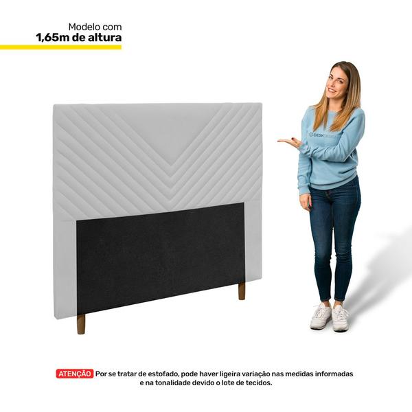 Imagem de Cabeceira Cama Box Casal Queen Size Viena 160cm Corano Branco - Desk Design