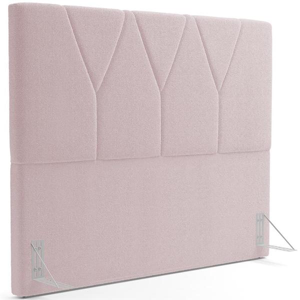 Imagem de Cabeceira Cama Box Casal Quenn 160 cm Aurora W01 Bouclê Rosê - Lyam Decor