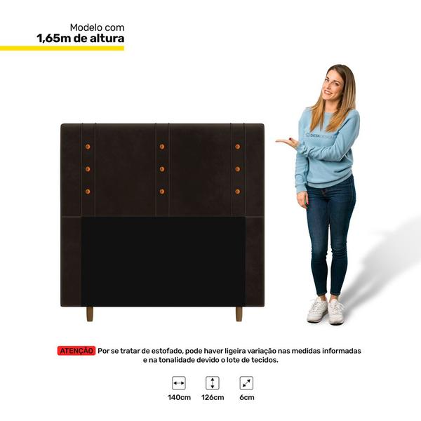 Imagem de Cabeceira Cama Box Casal Roma 140cm Suede Marrom - Abmaza