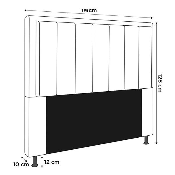 Imagem de Cabeceira Cama Box Casal Veneza 195cm Corano Branco