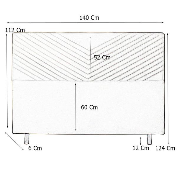 Imagem de Cabeceira Cama Box Casal Viena 140 Cm Suede Bege Claro