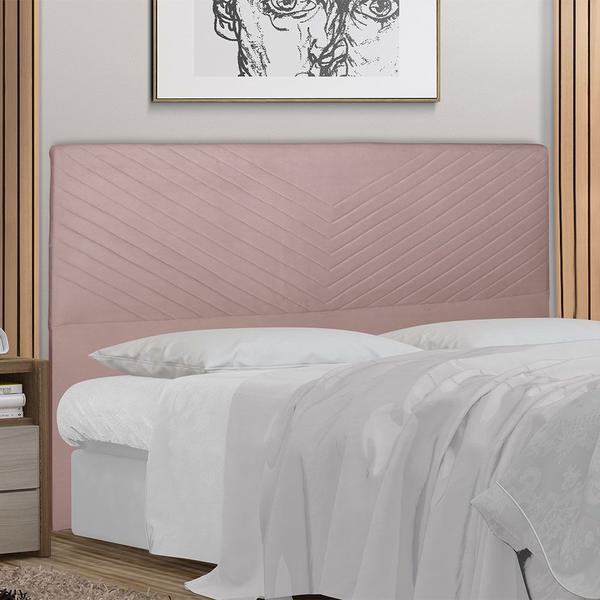 Imagem de Cabeceira Cama Box Casal Viena 140 Cm Suede Rose