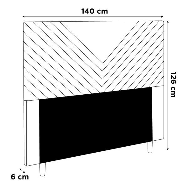 Imagem de Cabeceira Cama Box Casal Viena 140cm Corano Branco - Desk Design