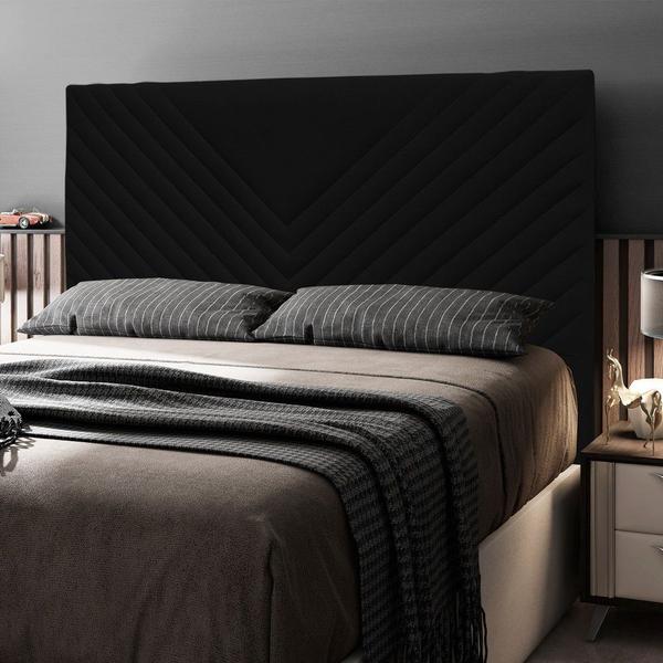 Imagem de Cabeceira Cama Box Casal Viena 140cm Corano Preto - Abmaza