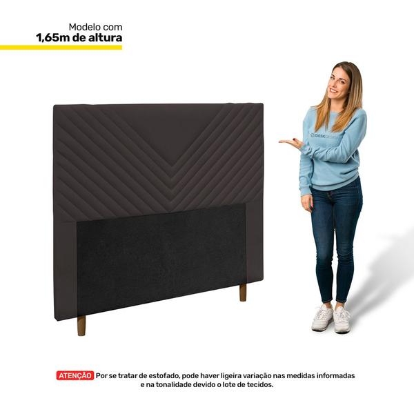 Imagem de Cabeceira Cama Box Casal Viena 140cm Suede Marrom - Abmaza