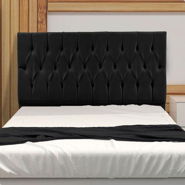 Imagem de Cabeceira Cama Box de Solteiro 90cm Estofada Quarto Suede material sintético