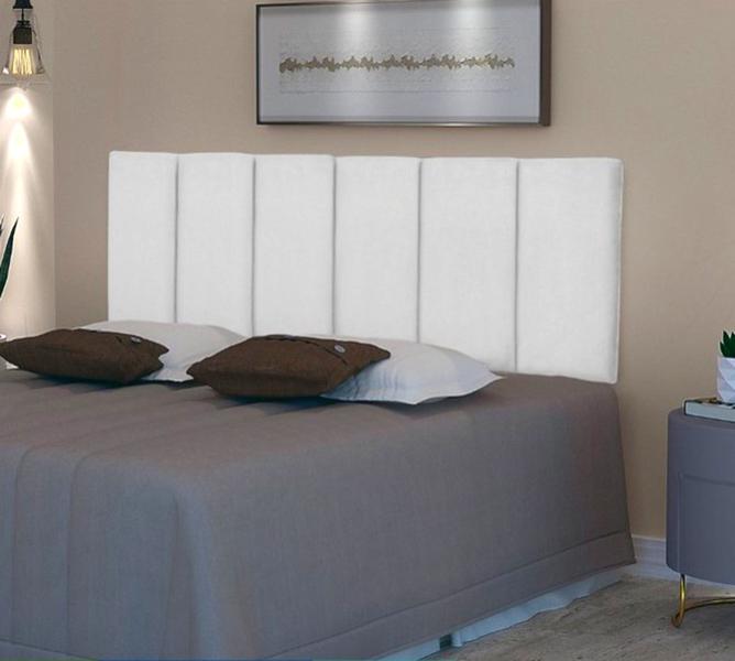 Imagem de Cabeceira Cama Box Dubai Casal 140x55 cm Branco 