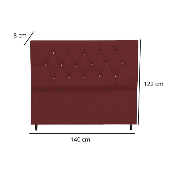 Imagem de Cabeceira Cama Box Estofada Casal 140 cm Geovana Suede