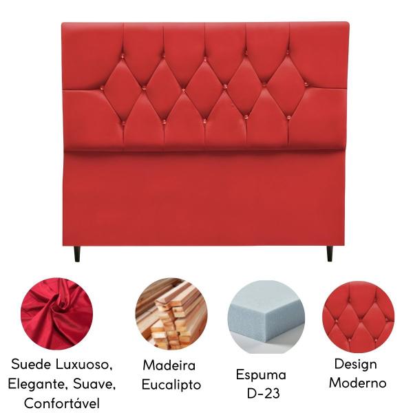 Imagem de Cabeceira Cama Box Estofada Casal 140 cm Geovana Suede