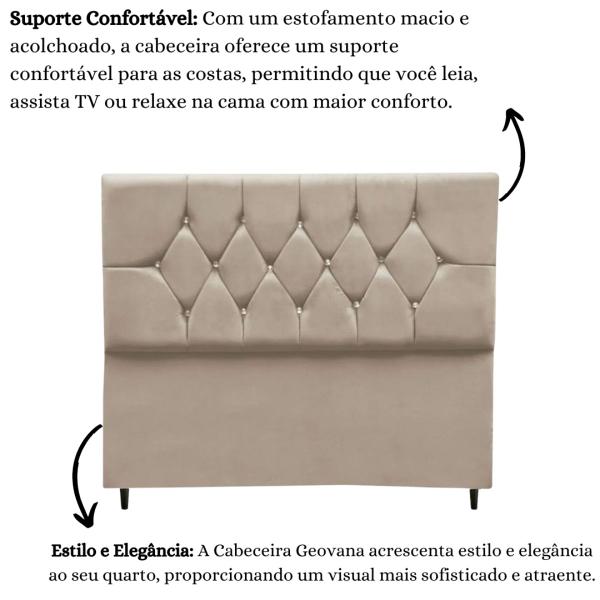 Imagem de Cabeceira Cama Box Estofada Casal 140 cm Geovana Suede