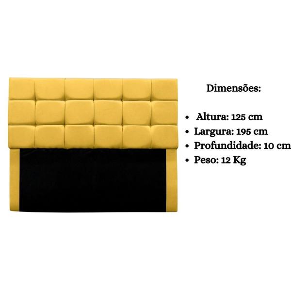 Imagem de Cabeceira Cama Box Estofada King 195 cm Bianca Suede