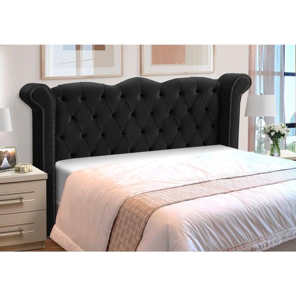 Imagem de Cabeceira Cama Box Estofada Madeira Luxo Queen Size Lunna