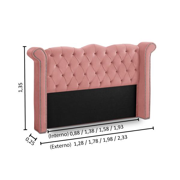 Imagem de Cabeceira Cama Box Estofada Madeira Luxo Queen Size Lunna