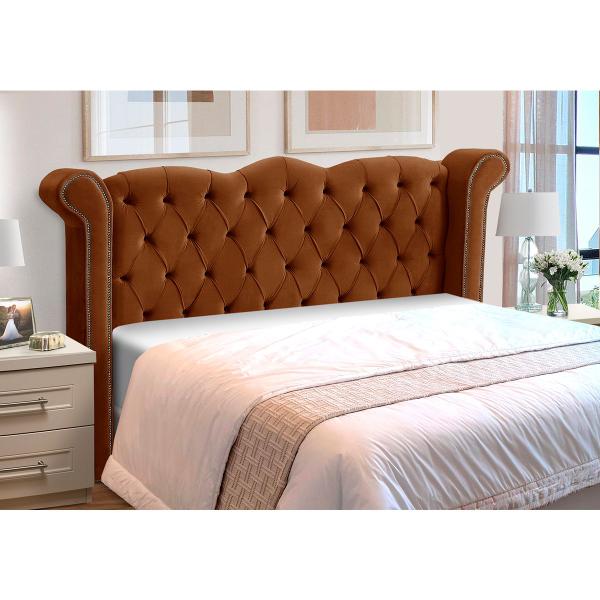 Imagem de Cabeceira Cama Box Estofada Madeira Luxo Queen Size Lunna