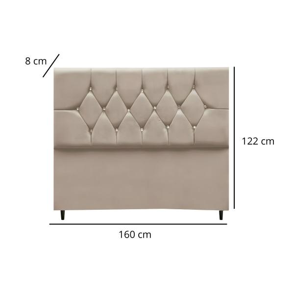 Imagem de Cabeceira Cama Box Estofada Queen 160 cm Geovana Suede