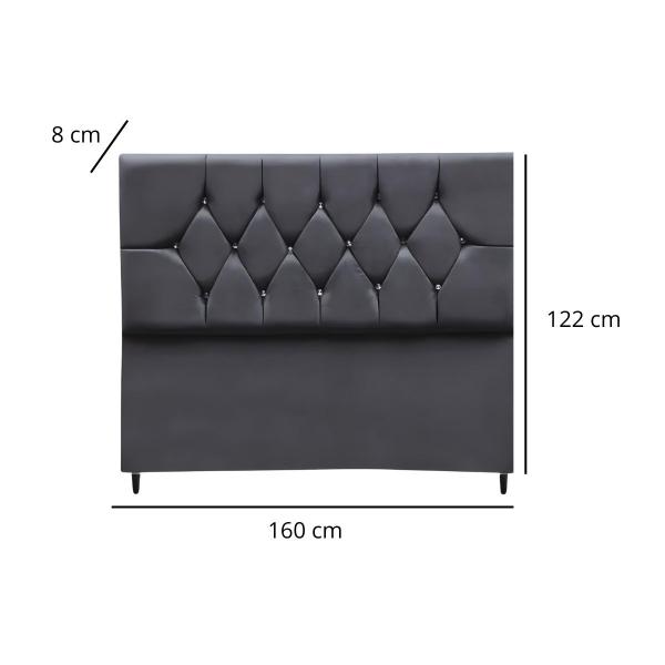 Imagem de Cabeceira Cama Box Estofada Queen 160 cm Geovana Suede