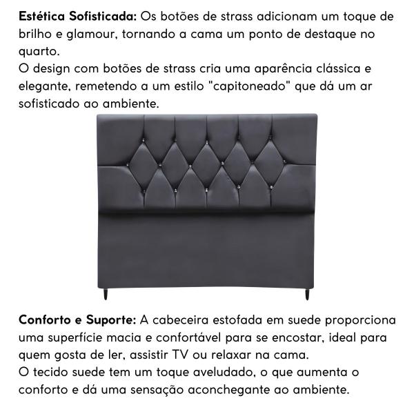 Imagem de Cabeceira Cama Box Estofada Queen 160 cm Geovana Suede