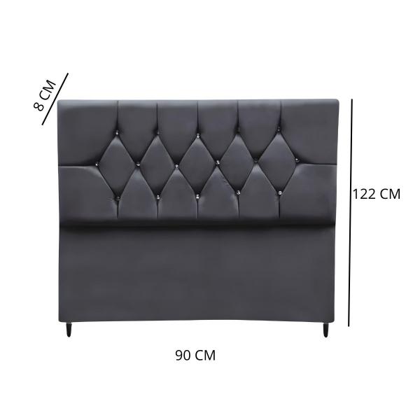 Imagem de Cabeceira Cama Box Estofada Solteiro 90 cm Suede Anitta