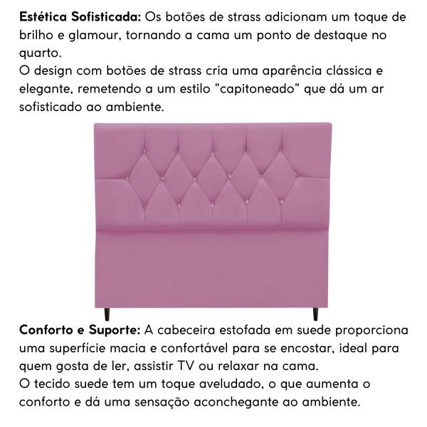 Imagem de Cabeceira Cama Box Estofada Solteiro 90 cm Suede Isabela