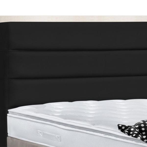 Imagem de Cabeceira Cama Box King 190cm Turim Suede Preto - DS Estofados