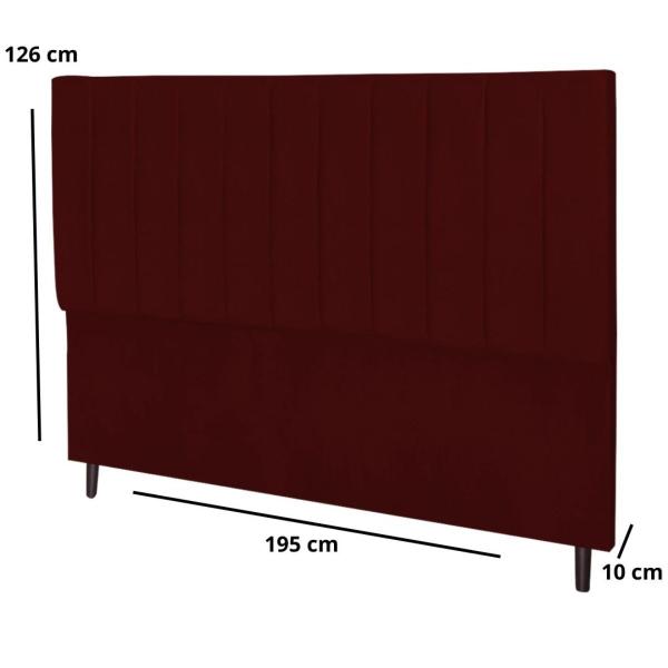 Imagem de Cabeceira Cama Box King 195 cm Carla Suede Marsala E Frame