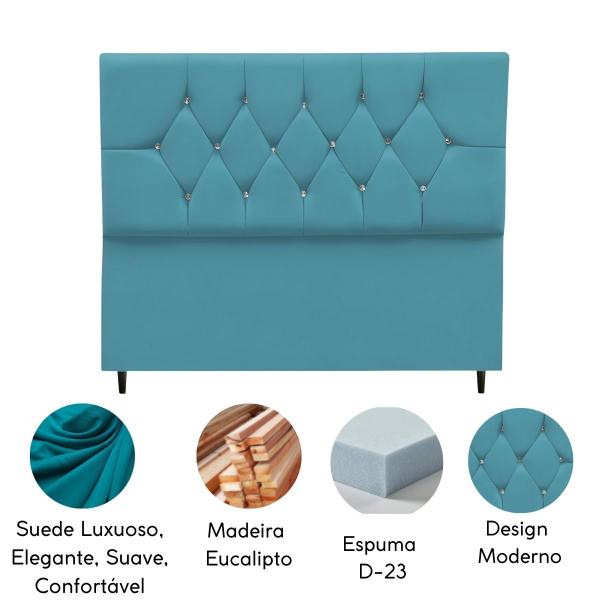 Imagem de Cabeceira Cama Box King 195 cm Geovana Suede