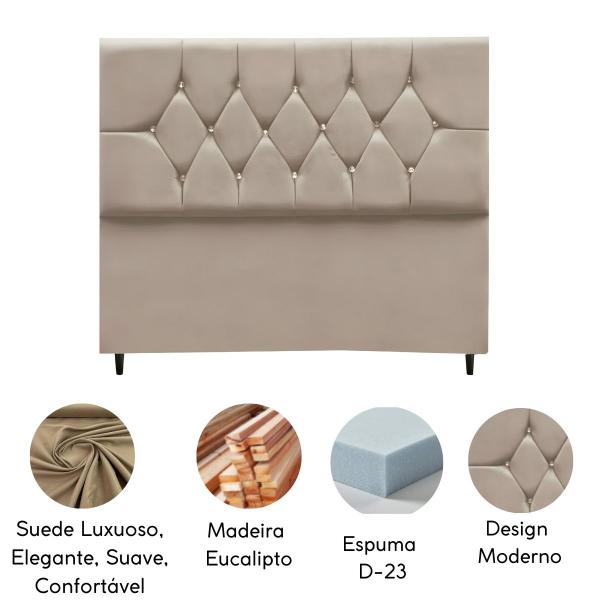 Imagem de Cabeceira Cama Box King 195 cm Geovana Suede