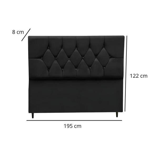 Imagem de Cabeceira Cama Box King 195 cm Geovana Suede