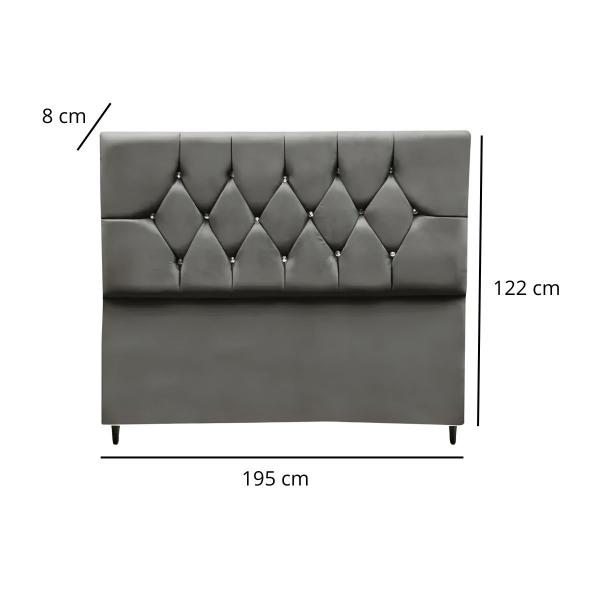 Imagem de Cabeceira Cama Box King 195 cm Geovana Suede