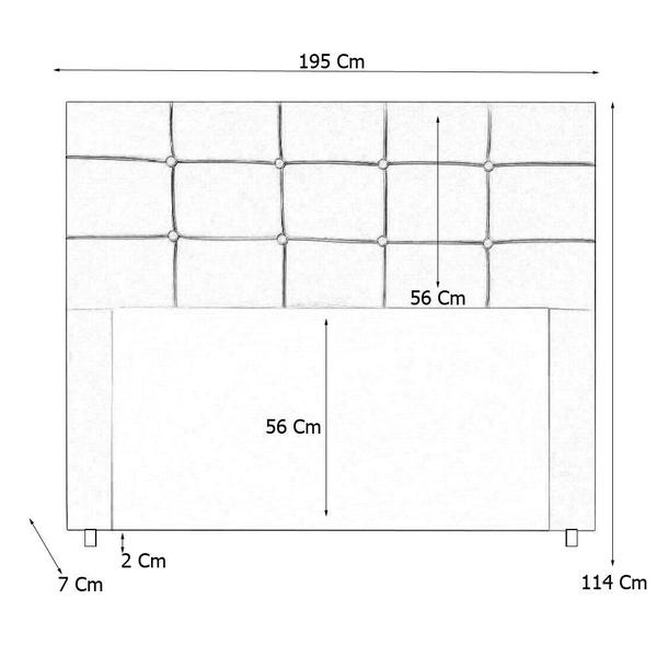 Imagem de Cabeceira Cama Box King 195 Cm Suede Bege Lia - MV Estofados