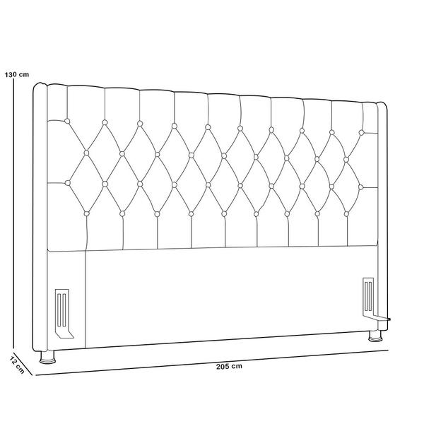 Imagem de Cabeceira Cama Box King 195cm Estofada Frizza P05 Linho Cinza Claro - Lyam Decor