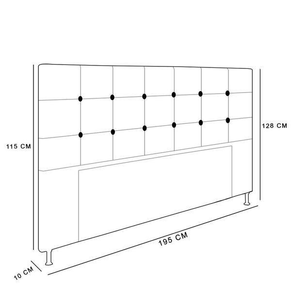 Imagem de Cabeceira Cama Box King 195cm material sintético Branco