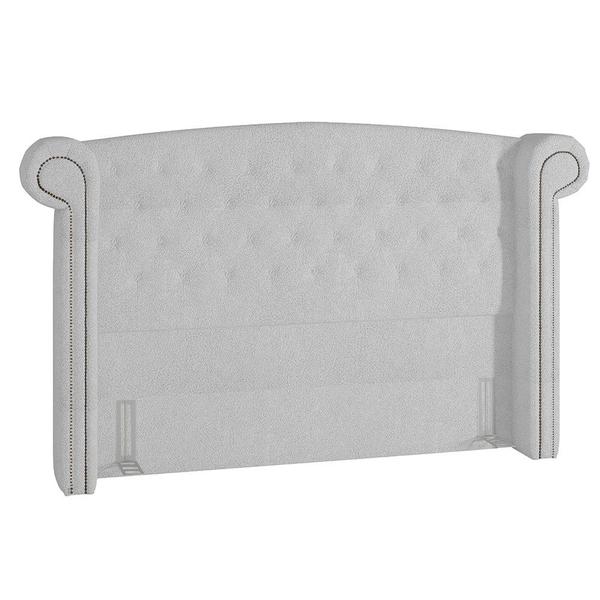 Imagem de Cabeceira Cama Box King 195cm Provença P02 Bouclé Branco - Mpozenato