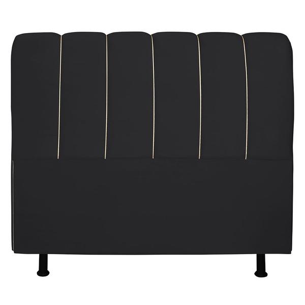 Imagem de Cabeceira Cama Box King Berlim 195 Cm Suede Preto