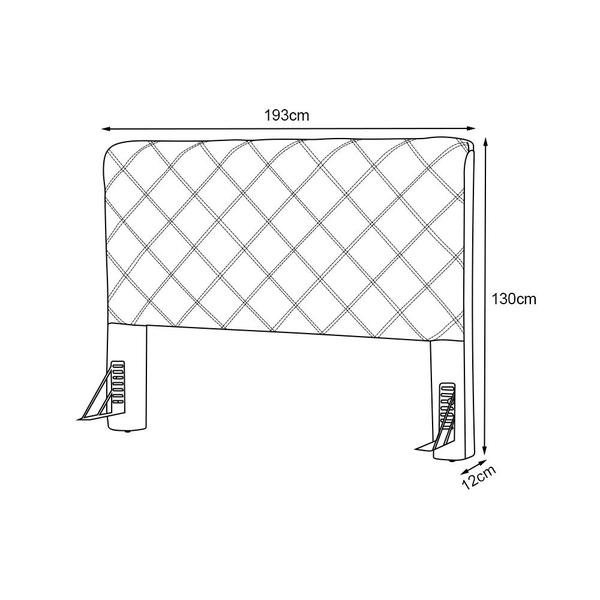 Imagem de Cabeceira Cama Box King Estofada Capri Veludo Cinza Claro