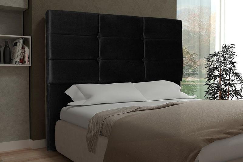 Imagem de Cabeceira Cama Box King Estofada Japão 195 Cm  Suede Preto